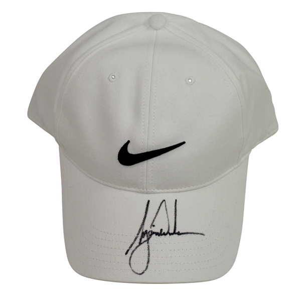 Tiger Woods Signed White Nike Adjustable Hat FULL JSA #BB02595