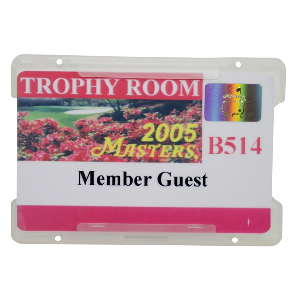 2005 Masters Tournament Trophy Room Member Guest Badge #B514