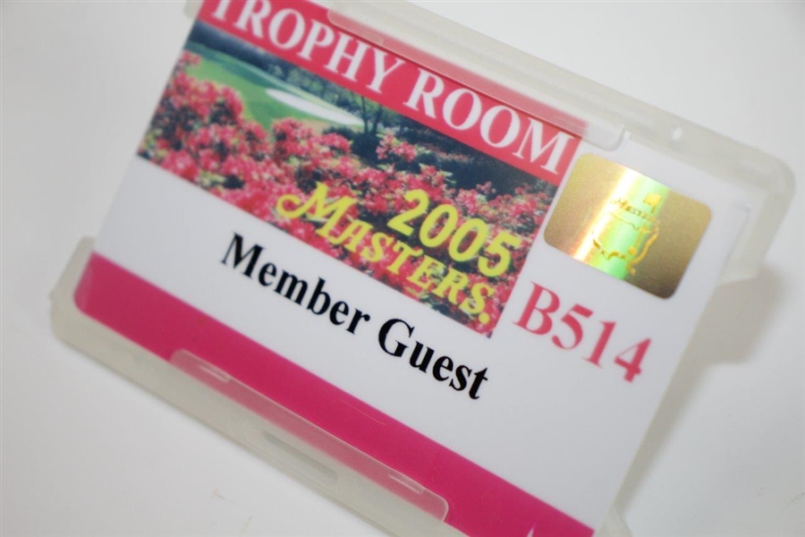 2005 Masters Tournament Trophy Room Member Guest Badge #B514