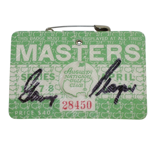 Gary Player Signed 1978 Masters Series Badge #28450 JSA ALOA