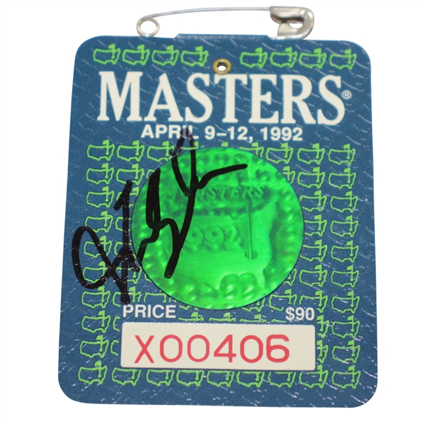 Fred Couples Signed 1992 Masters Series Badge #X00406 JSA ALOA