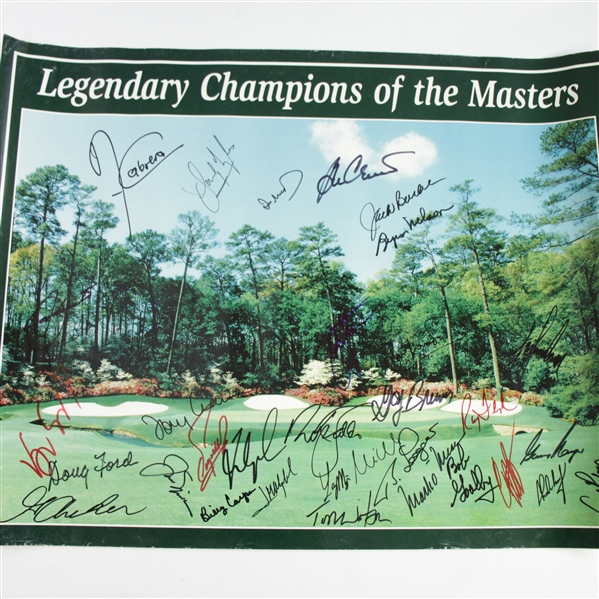 31 Masters Champions Signed 'Legendary Champions of the Masters' Poster JSA ALOA