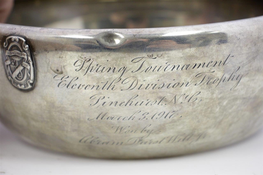 1917 Pinehurst CC Spring Tournament Sterling Trophy Won by Abram Darst Wilt Jr.