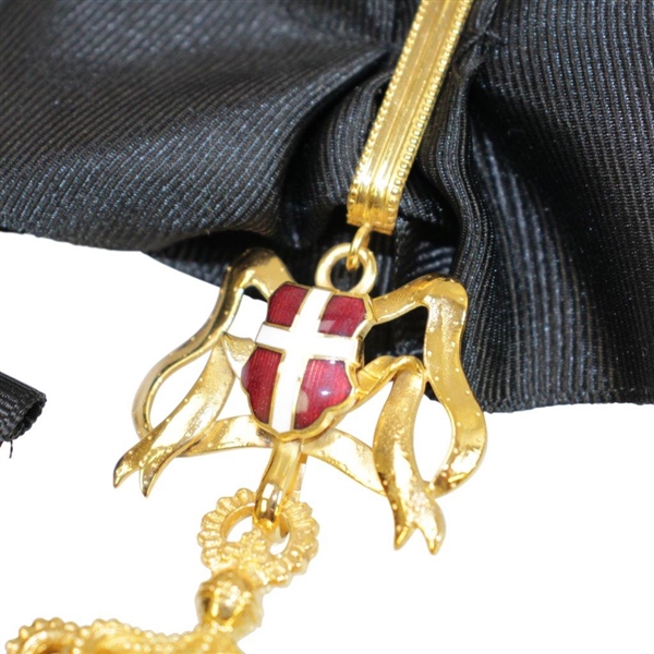 Ken Venturi's Silver-Gilt & Enamel Knight of the Magistrate Grace Sovereign Military Order of Malta Neck Cross-Hanging Medal-Boutonniere