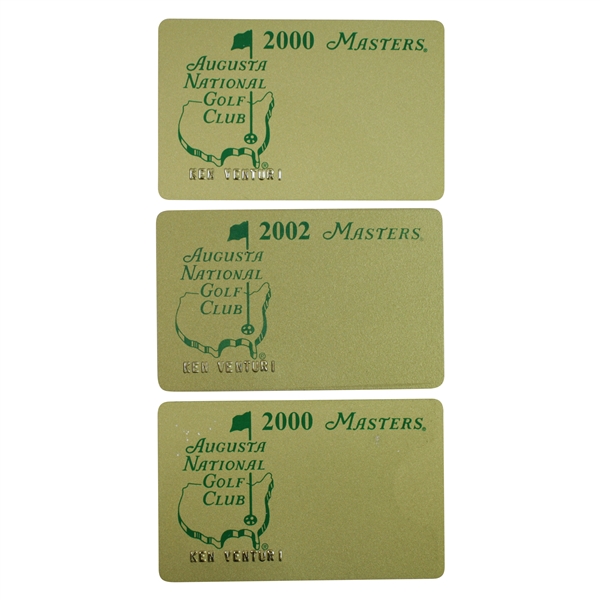 Ken Venturi's Augusta National Issued 2000(x2) & 2002 Masters Credit Cards