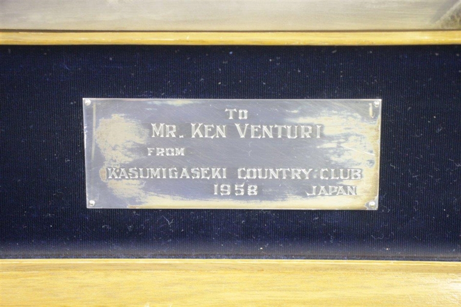 Ken Venturi's Gifted 1958 Kasumigaseki Country Club Miyamoto-Shoko Art Piece - Framed