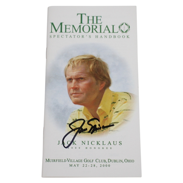 Jack Nicklaus Signed 2000 The Memorial Tournament Spectator Handbook JSA #U91992