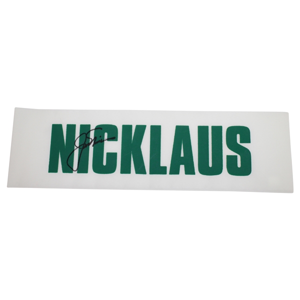 Jack Nicklaus Signed 'Nicklaus' Caddie Jacket Nameplate FULL JSA #XX88291