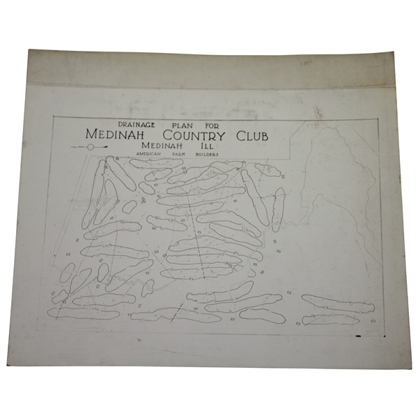 1920's Medinah Country Club Drainage Plan Photo - Wendell Miller Collection