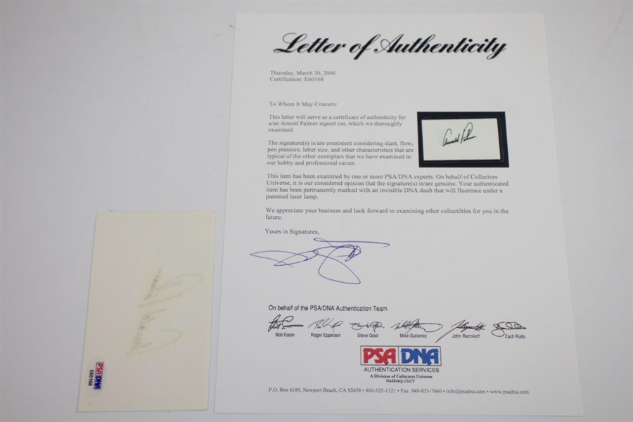 Arnold Palmer Signed 3x5 Card with PSA/DNA Letter #E60168