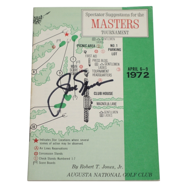 Jack Nicklaus Signed 1972 Masters Tournament Spectator Guide JSA #GG44611