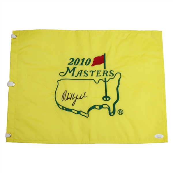 Phil Mickelson Signed 2010 Masters Embroidered Flag FULL JSA #BB22129