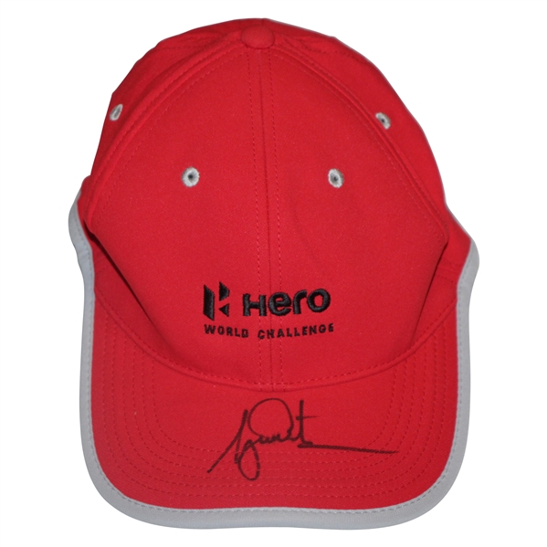 Tiger Woods Signed Red HERO World Challenge Hat - Unused FULL JSA #Z27626