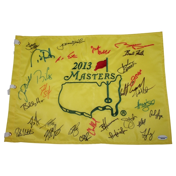 Multi-Signed 2013 Masters Embroidered Flag Inc. with Jordan Spieth JSA ALOA
