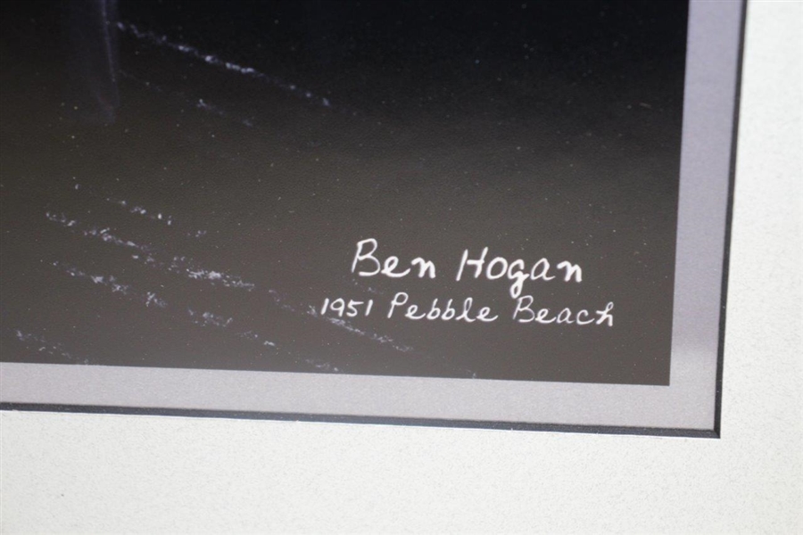 Large Oversize Black & White Photo of Ben Hogan Along The Rocks 18th Hole - 1951 Pebble Beach