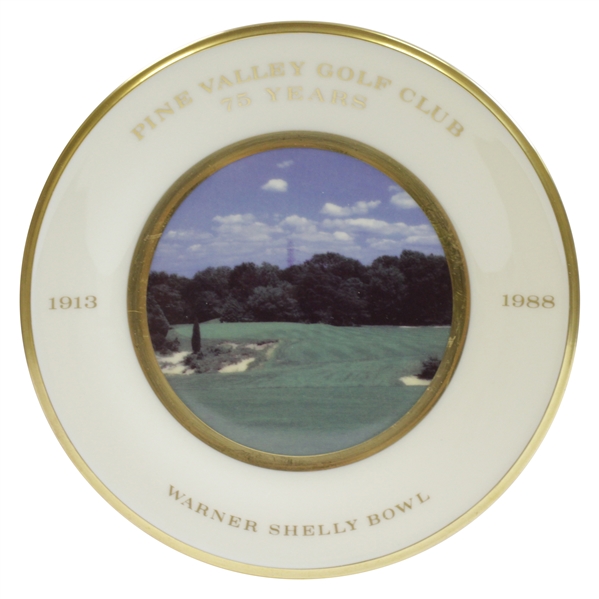 Pine Valley Golf Club 75 Years Warner Shelly Bowl Porcelain Plate - 1913-1988