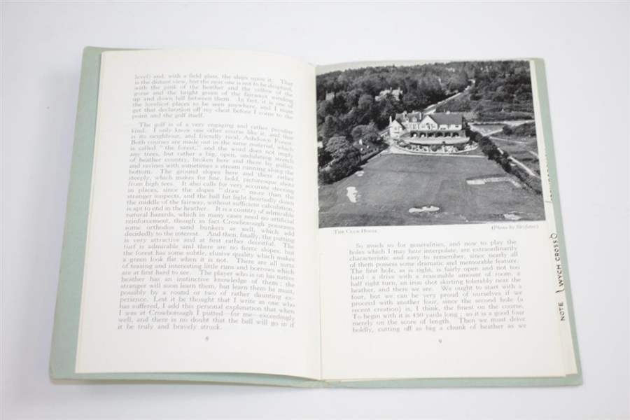 The Crowborough Beacon Golf Club Handbook by Bernard Darwin with Fold Out Map 