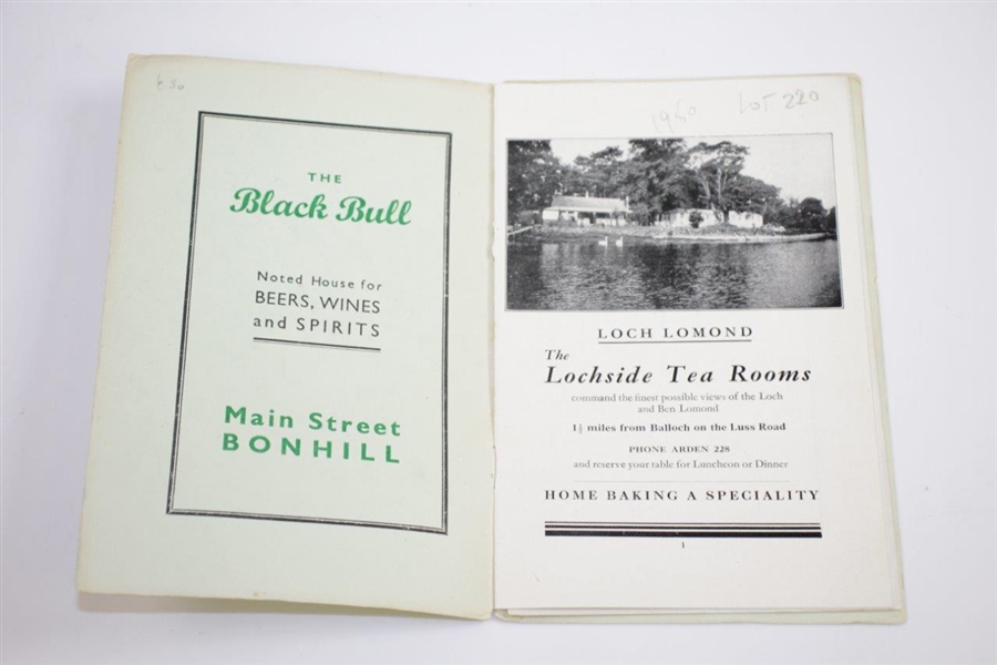 1947 The Vale of Leven Golf Club Official Handbook by Robert H.K. Browning