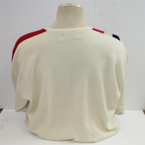 Mark Calcavecchia's 1989 Ryder Cup USA Team Issued Red/White/Blue Cashmere Sweater