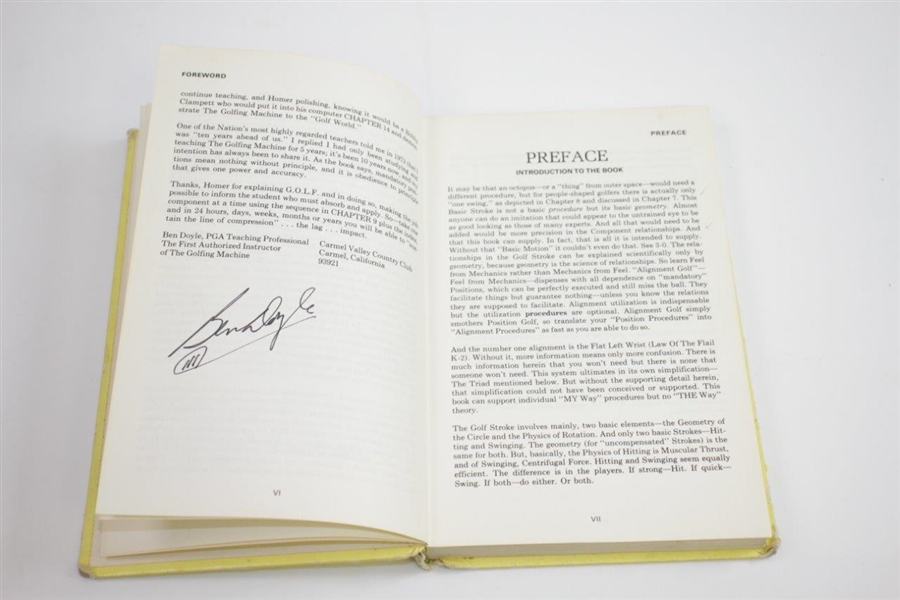 'The Golfing Machine' Book by Homer Kelley Signed by Ben Doyle (1st Authorized Instructor)