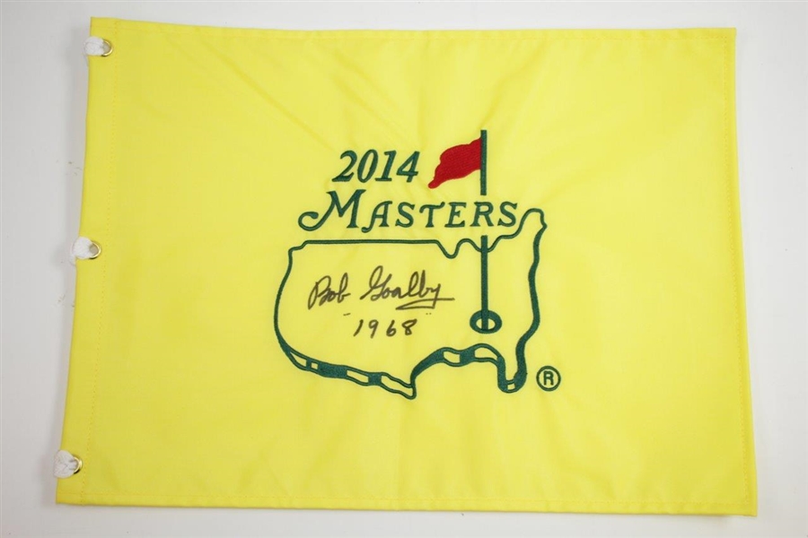 Bob Goalby Signed 2014 Masters Embroidered Flag with '1968' Inscription JSA ALOA