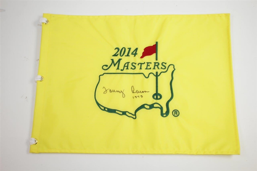 Tommy Aaron Signed 2014 Masters Embroidered Flag with '1973' Inscription JSA ALOA