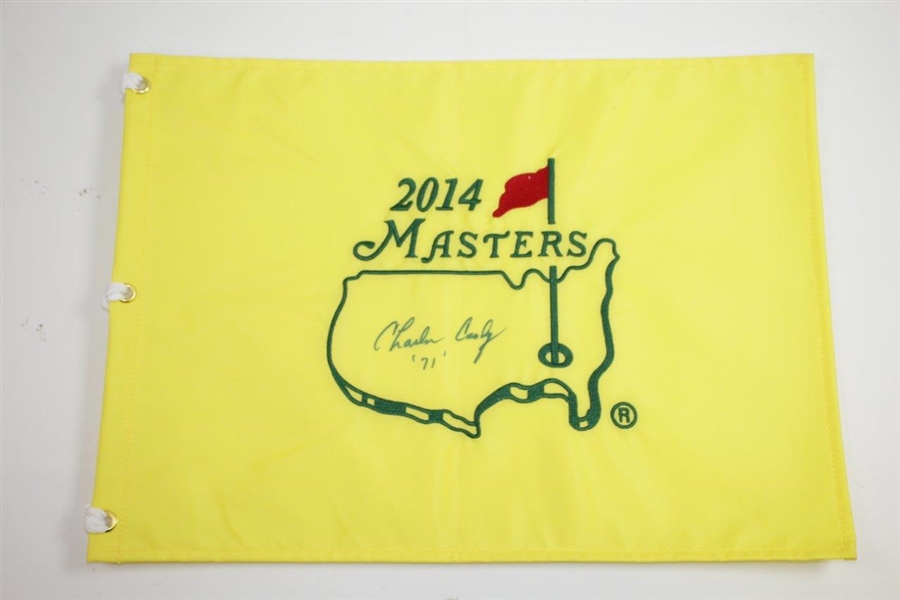 Charles Coody Signed 2014 Masters Embroidered Flag with '71' Inscription JSA ALOA