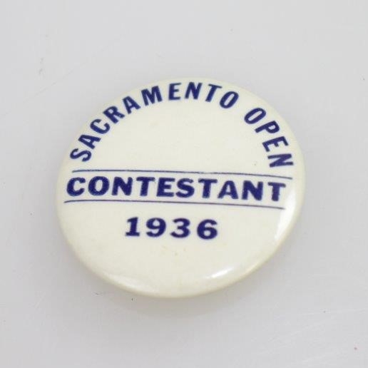 1936 Sacramento Open Contestant Badge - Rod Munday Collection