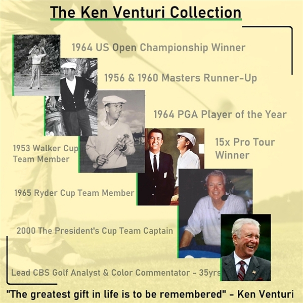 Ken Venturi's Personal Ben Hogan Personal Model 1-4 Woods Serial No. A6504
