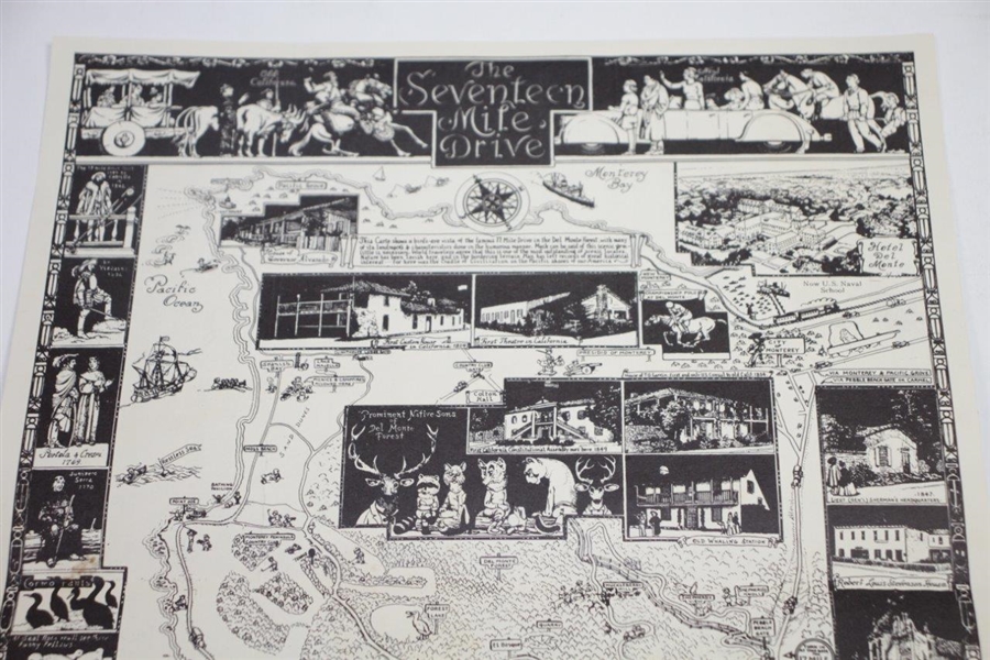 Vintage Pebble Beach Del Monte Lodge 'The Seventeen Mile Drive' Welcome Sheet