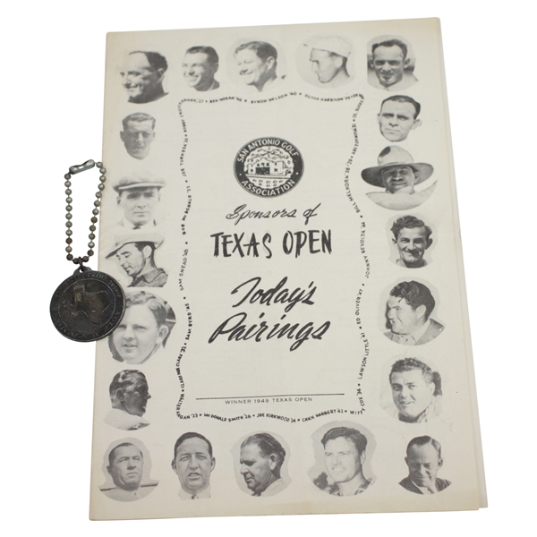 1949 Texas Open at San Antonio Contestant Badge & Pairing Sheet - Rod Munday Collection