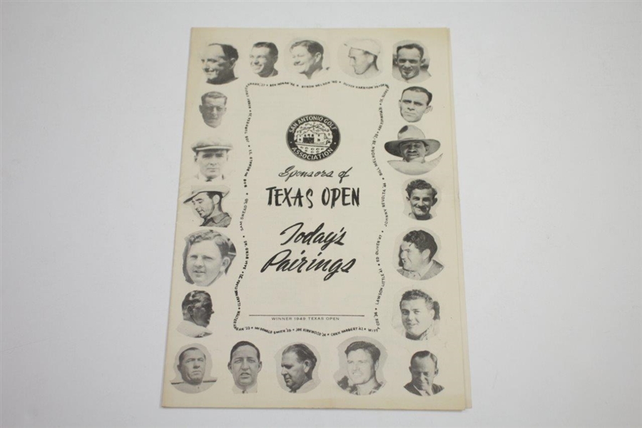 1949 Texas Open at San Antonio Contestant Badge & Pairing Sheet - Rod Munday Collection