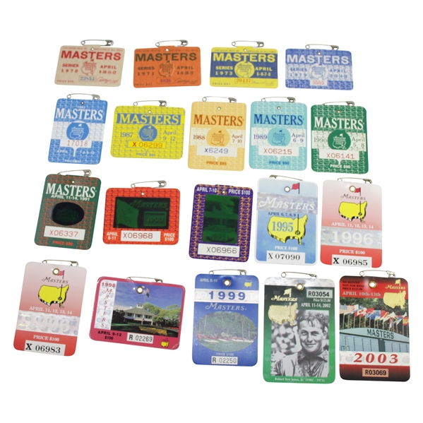 1970-2003 Masters Tournament SERIES Badges - Variety of Years