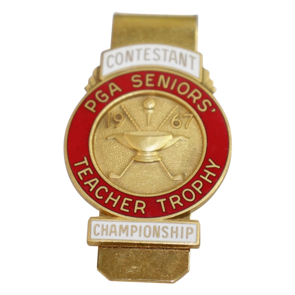 1967 PGA Seniors Teacher Trophy Contestant Badge/Clip - Rod Munday Collection