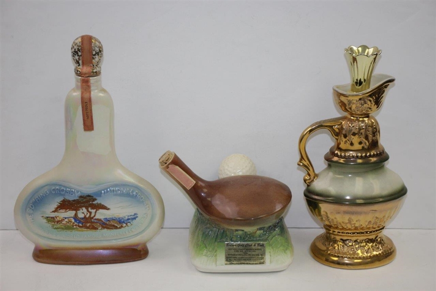 1971, 1977, & 1994 Bing Crosby/AT&T National Pro-Am Ltd Ed Decanters