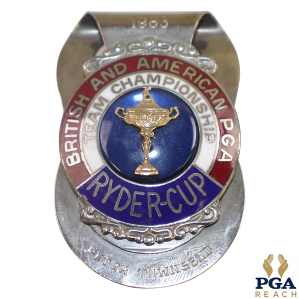 PGA Captain Peter Townsend's 1983 Ryder Cup Badge/Clip