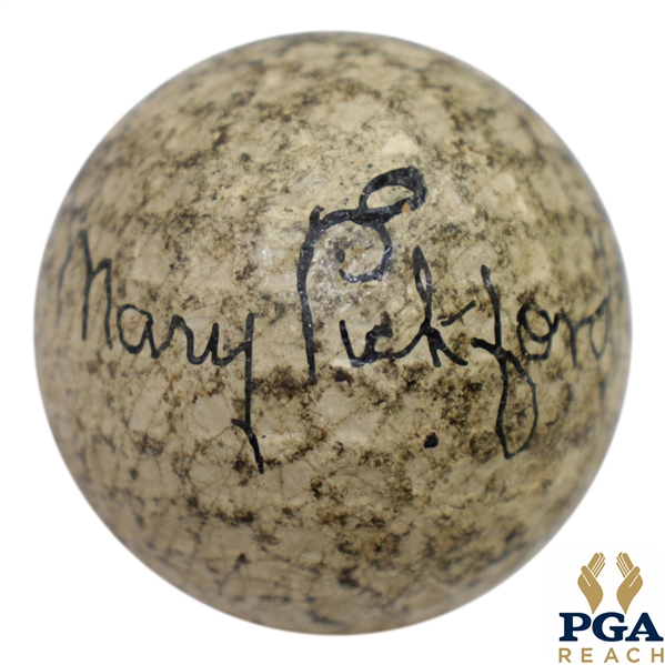 Mary Pickford 1920's Film Star & Riviera Signed Vintage Mesh Pattern Golf Ball JSA ALOA