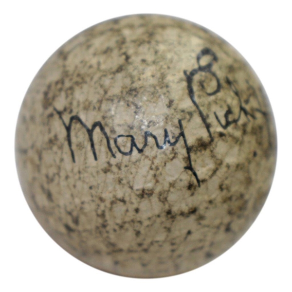 Mary Pickford 1920's Film Star & Riviera Signed Vintage Mesh Pattern Golf Ball JSA ALOA