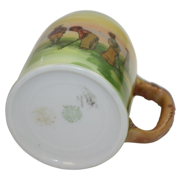 Classic Hand Painted Lady Golfers Scene with Decorative Handle - Nippon