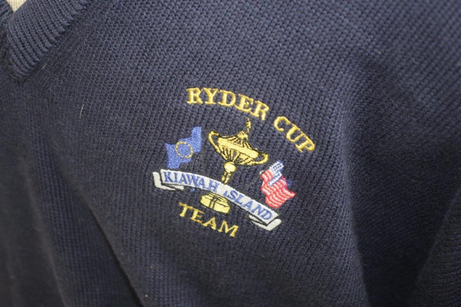 Mark Calcavecchia's 1991 Ryder Cup USA Team Issued Blue Sweater - XL