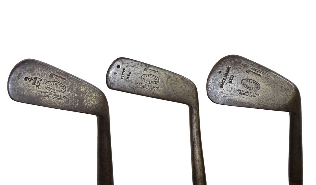 Three Tom Stewart RTJ Irons - 4-iron, Spade Mashie, & Putter