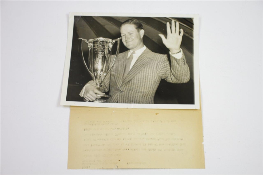 Three 1930's Wire Photos of Byron Nelson - Includes Western Open & US Opens