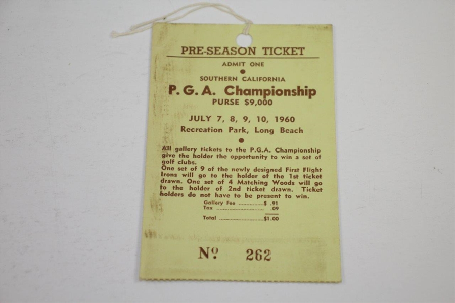 1960 Southern California P.G.A. Championship Official Program & Ticket #262