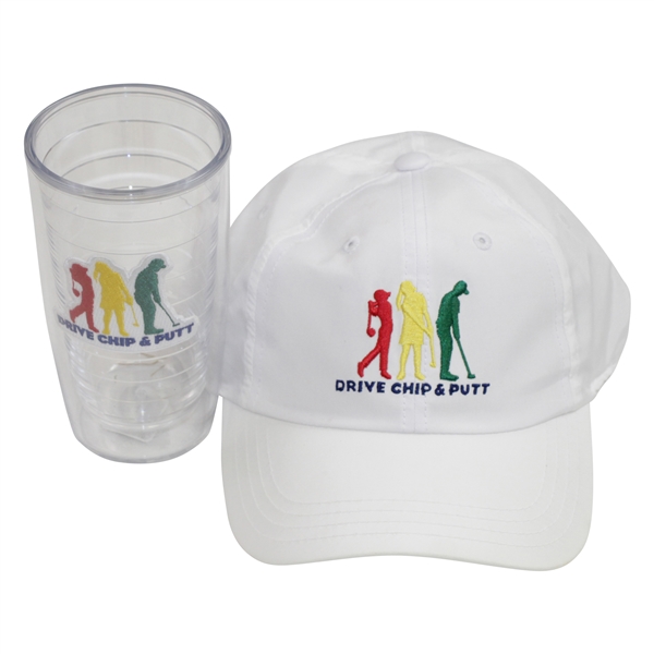 Drive, Chip, & Putt Unused White Hat with Tervis Tumbler