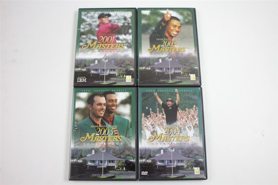 2001, 2002, 2003, & 2004 Official Masters Tournament 'Highlights' DVDs in Cases