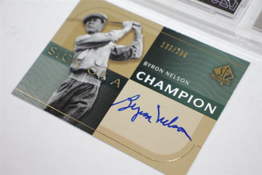 Byron Nelson, Gene Sarazen, & David Graham Signed Ltd Ed Golf Cards 