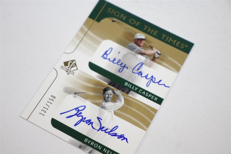Byron Nelson, Billy Casper, & David Graham Signed Ltd Ed Golf Cards Plus 4 Cig. Cards 