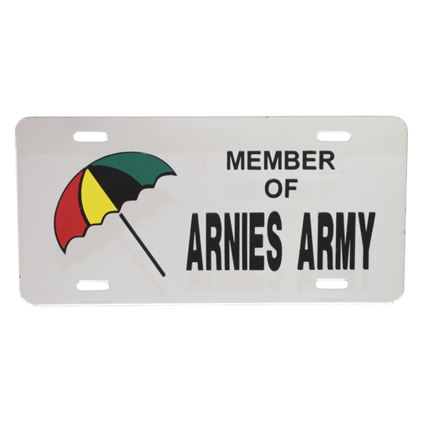 'Member of Arnie's Army' Silver License Plate with Bay Hill Umbrella Logo