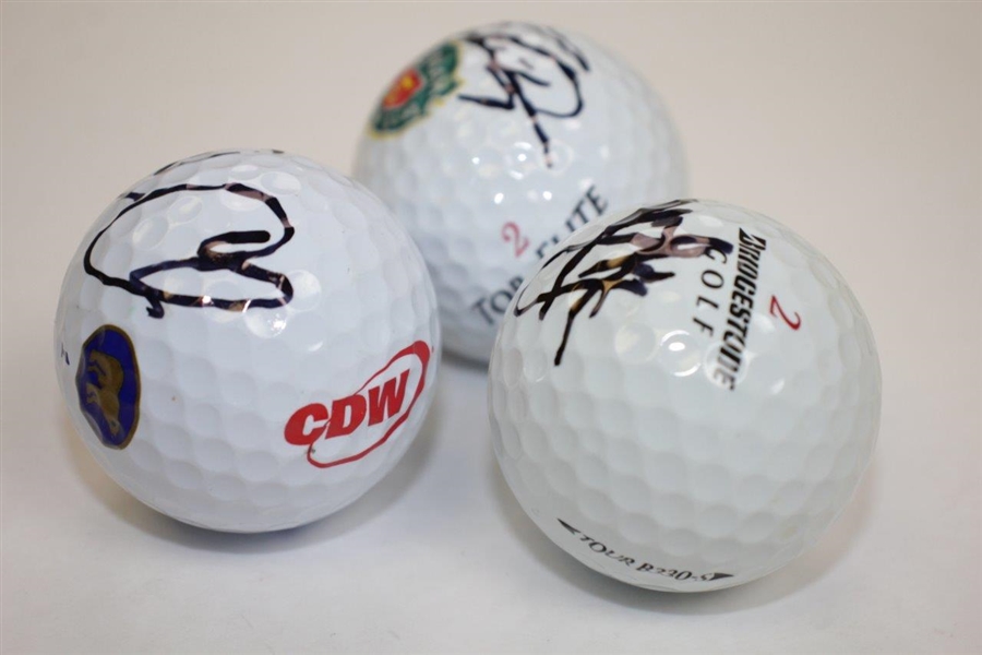 Cameron Champ, Tommy Fleetwood, & Rafael Cabrera-Bello Signed Golf Balls JSA ALOA