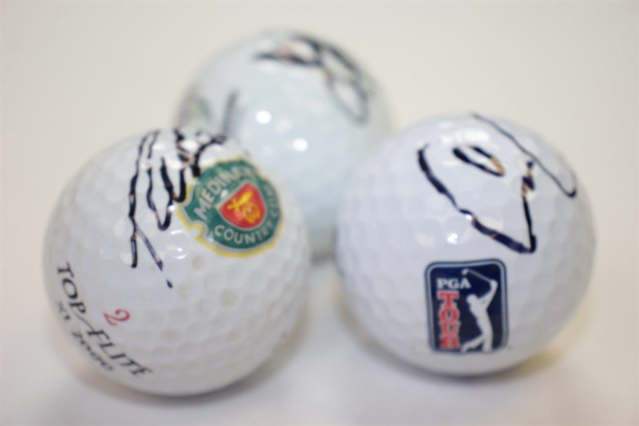 Cameron Champ, Tommy Fleetwood, & Rafael Cabrera-Bello Signed Golf Balls JSA ALOA